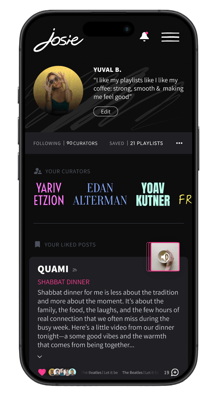Josie App on Phone 3